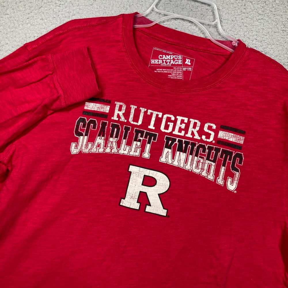 Rutgers University Scarlet Knights‎ T-Shirt Mens XL Red Long Sleeve Graphic